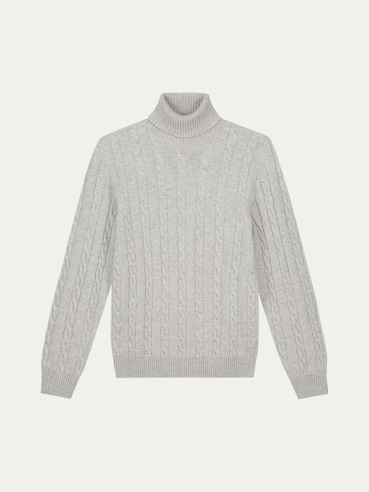 Sweater med rullekrave og kabelstrik til mænd med lange ærmer