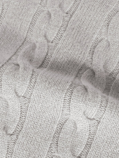 Sweater med rullekrave og kabelstrik til mænd med lange ærmer