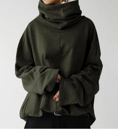 Oversized sweater med høj hals og lange ærmer til damer