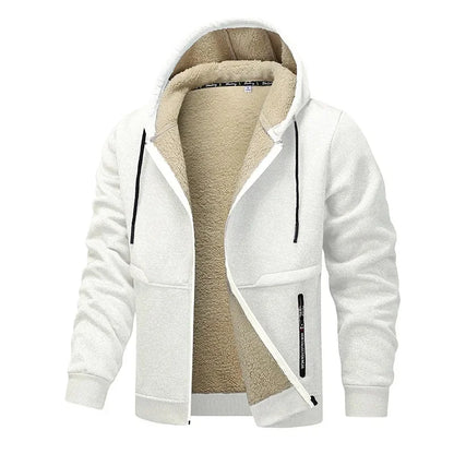 Hoodies mænd med lynlås og hætte, foret hoodie med lange ærmer