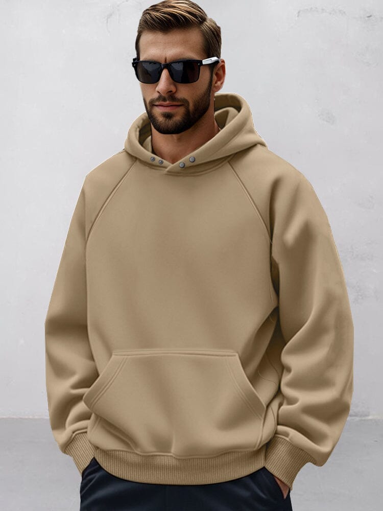 Hoodies mænd med raglanærmer, kængurulomme og trykknapper