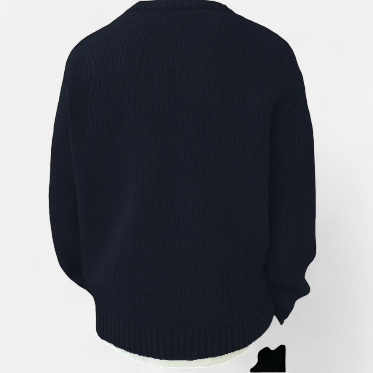 Sweater med rund hals og ribkanter i løs pasform til mænd