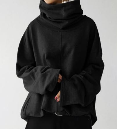Oversized sweater med høj hals og lange ærmer til damer