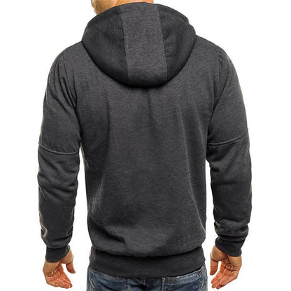 Hoodies mænd med lynlås og justerbar hætte med snøre