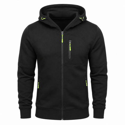 Hoodies mænd med lynlås og justerbar hætte med snøre