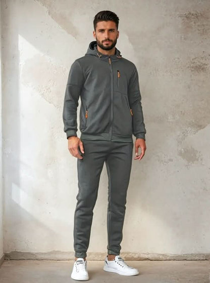 Hoodies mænd med lynlås og justerbar hætte med snøre