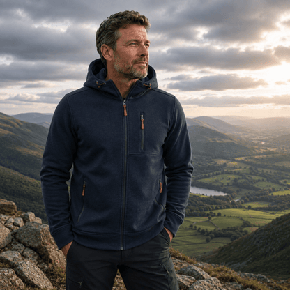 Hoodies mænd med lynlås og justerbar hætte med snøre