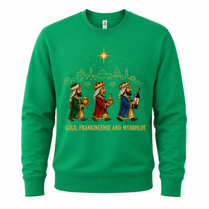 Julesweater med rund hals og motiv af de tre vise mænd