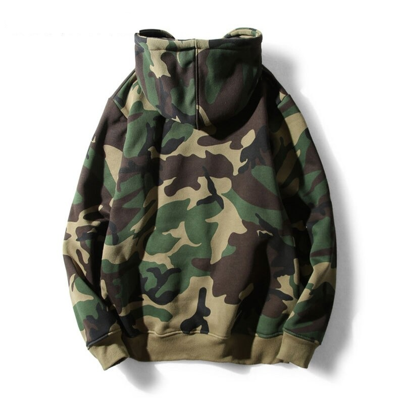 Hoodies mænd med hætte, camouflageprint og kængurulomme