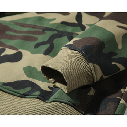 Hoodies mænd med hætte, camouflageprint og kængurulomme