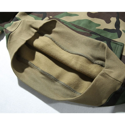 Hoodies mænd med hætte, camouflageprint og kængurulomme